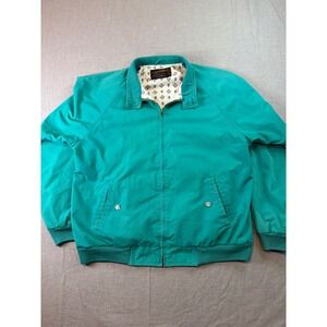 Vintage Eddie Bauer Jacket Mens LT Teal Harrington Bomber Lined 90s Golf